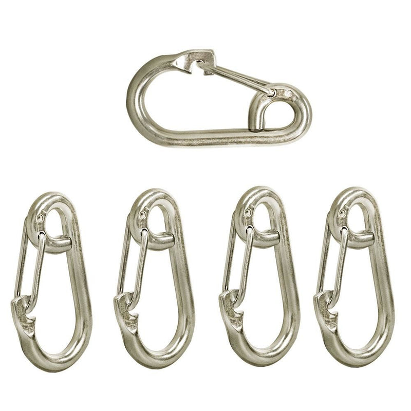 5 PC 5/16" Gate Spring Snap Hook Lobster Claw Carabiner Stainless Steel Marine Clip Boat 650 LBS Cap
