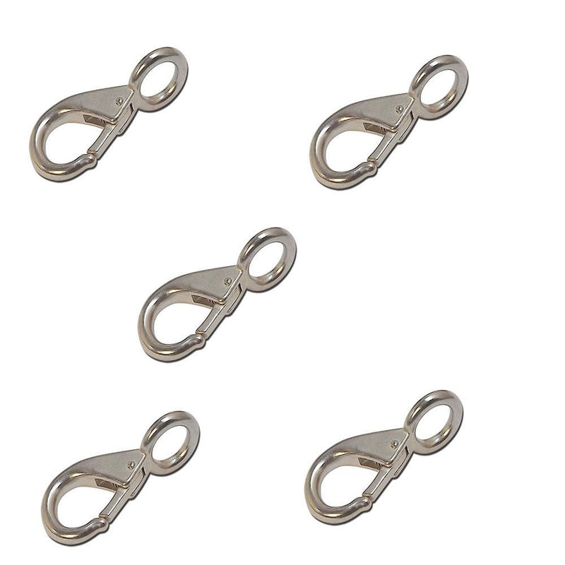 5 PC 5/8" Size Grade 316 Stainless Steel Fixed Eye Boat Snap Hook