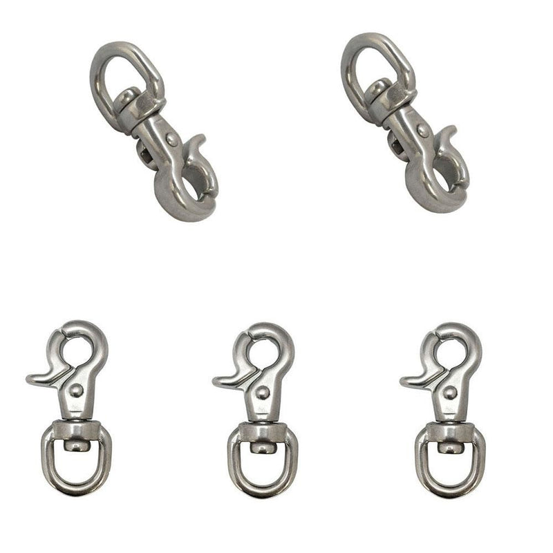 5 PC 5/8" Swivel Eye Snap Hook 2-3/4" Length Trigger Stainless Steel 316 Leash