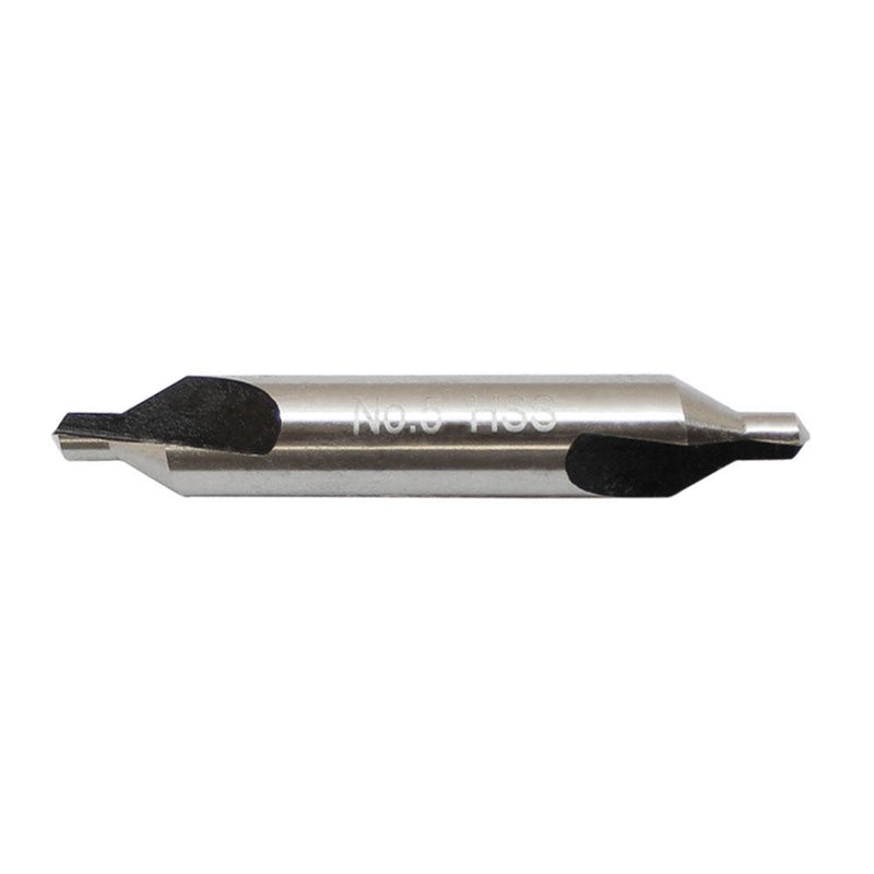 5 PC Center Drill Set Premium M2 HSS 60 Degree Angle Bit Size 