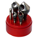 5 PC HSS Countersinks & Deburring Tool Set Straight Shank 82 Degree 1/16 - 9/16