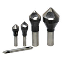 5 PC HSS Countersinks & Deburring Tool Set Straight Shank 82 Degree 1/16 - 9/16