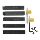 5 PC Indexable Carbide Inserts Turning Tool Bit Holder 3/4" Shank Turning Facing Bore Thread V Groove