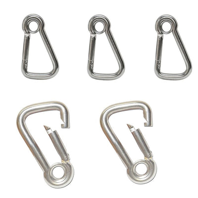 5 PC Marine Carabiner Clip Spring Snap Hook Eyelet 1/4" Stainless Steel