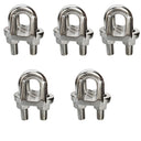 5 PC Marine Industrial 5/16" Heavy Duty Wire Rope Clip Clamp Stainless Steel Cable Rigging Boat