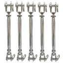 5 PC Marine Stainless Steel 3/8" Closed Body Turnbuckle JAW JAW Rigging 700 Lbs Cap
