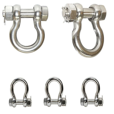 5 Pc SS 316 Stainless Steel Bolt Pin Bow Anchor Shackle 600 LB 3/16" Bow Diameter