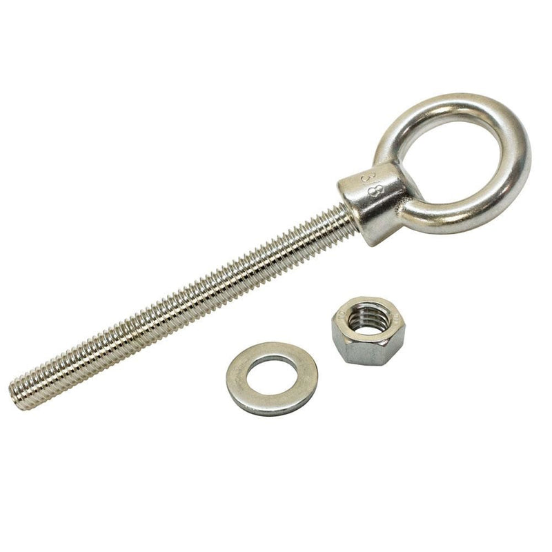 5 PC Stainless Steel 3/8" x 4" Shoulder Lift Eye Bolt Rigging Ring Bolt Machine Mount Fully Threaded 1,000 Lb Cap