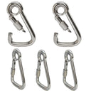 5 PC Stainless Steel 5/16" Marine Carabiner Spring Snap Hook Eyelet Screw Nut