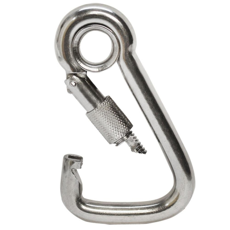 5 PC Stainless Steel 5/16" Marine Carabiner Spring Snap Hook Eyelet Screw Nut