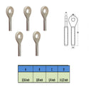 5 PC Swage Eye Terminal End for 3/16" Wire Rope Solid Stainless Steel 316 Grade
