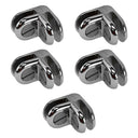 5 Pcs Chrome Metal 2 Way Glass Shelf Connector 3/16" Tempered Glass 90 Degree