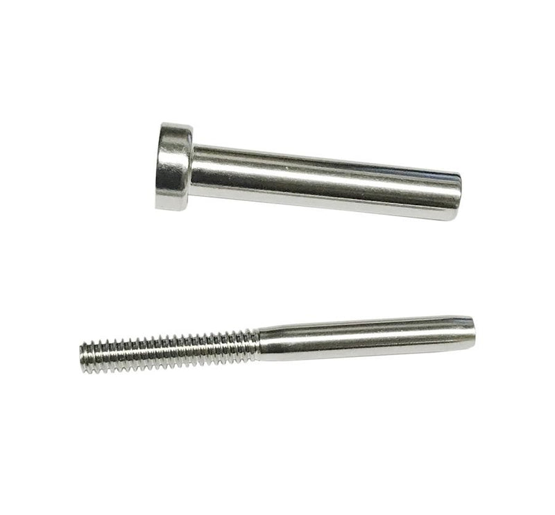 5 SETS Stainless Steel Invisible Receiver Swage Stud End Fitting for 1/8" Cable Wire Rope Rail Swaging Swager Deck Stair Terminals