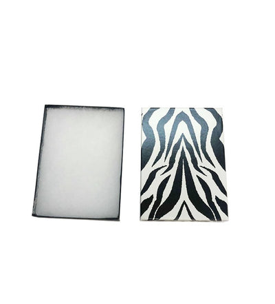 5-3/8x 3-7/8 Zebra Animal Print Cotton Filled Batting Gift Boxes Jewelry- 100Pc