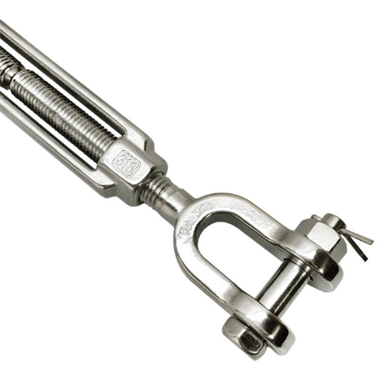 5/8" x 12" Jaw Jaw Turnbuckle Stainless Steel 316 Working Load Limit 2800 LBs