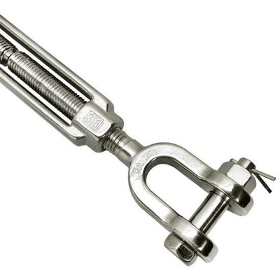5/8" x 6" Jaw Jaw Turnbuckle Stainless Steel 316 Working Load Limit 3200 LBs