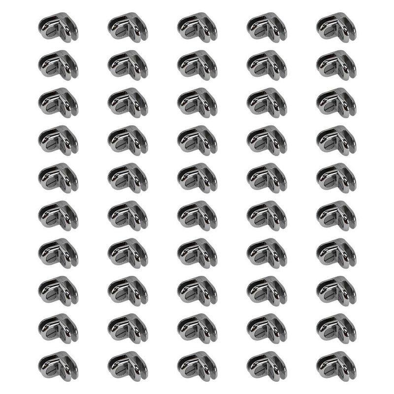50 Pcs Chrome Metal 2 Way Glass Shelf Connector 3/16" Tempered Glass 90 Degree