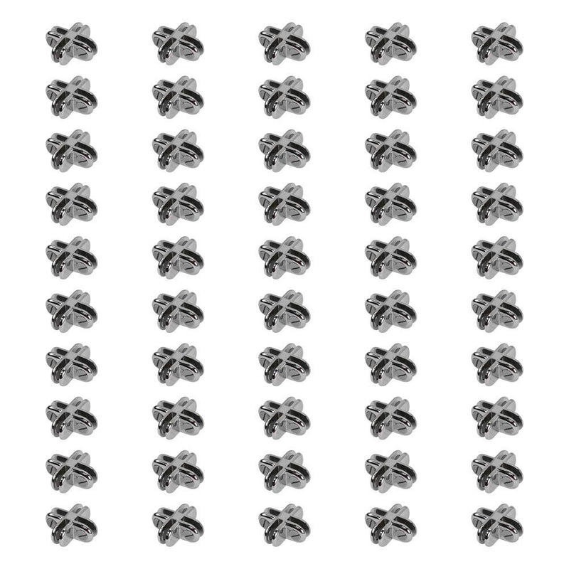 50 Pcs Chrome Metal 4 Way Glass Shelf Connector 3/16" Tempered Glass Cube