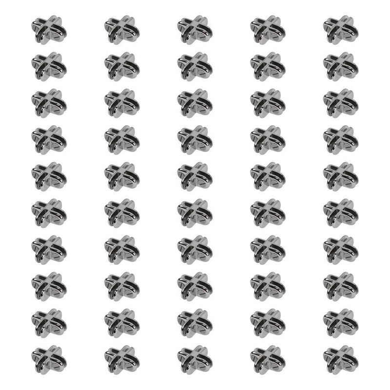 50 Pcs Chrome Metal 4 Way Glass Shelf Connector 3/16" Tempered Glass Cube