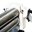 Industrial slip roll roller machine for workshop metal fabrication and forming.