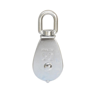 50mm Stainless Steel Single Sheave Swivel Eye Pulley Marine Rigging Hoist Lift  800 Lb Cap