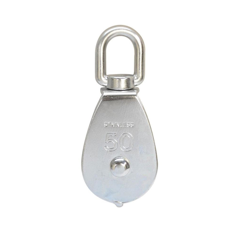 50mm Stainless Steel Single Sheave Swivel Eye Pulley Marine Rigging Hoist Lift  800 Lb Cap