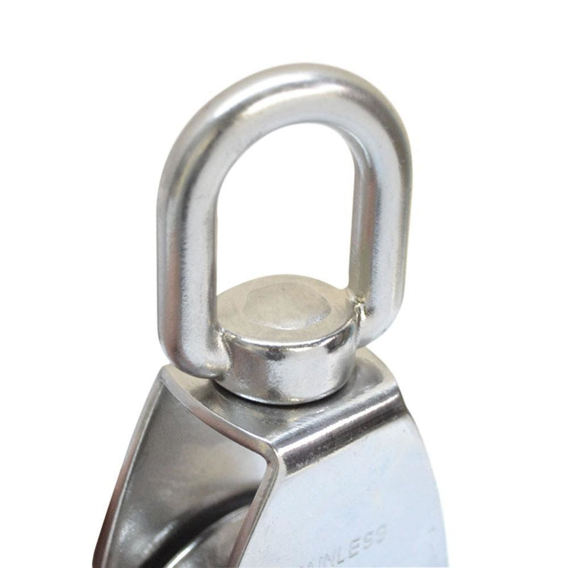 50mm Stainless Steel Single Sheave Swivel Eye Pulley Marine Rigging Hoist Lift  800 Lb Cap