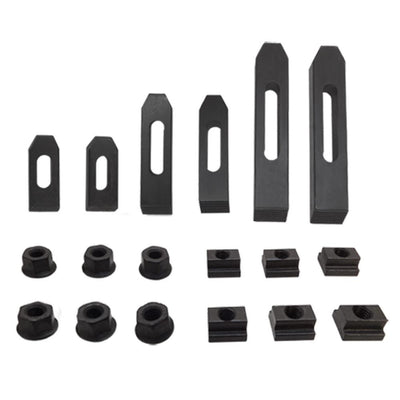 52 PC Clamping Kit T-Slot 1/2" End Clamp Flange Coupling Nut Step Block Set