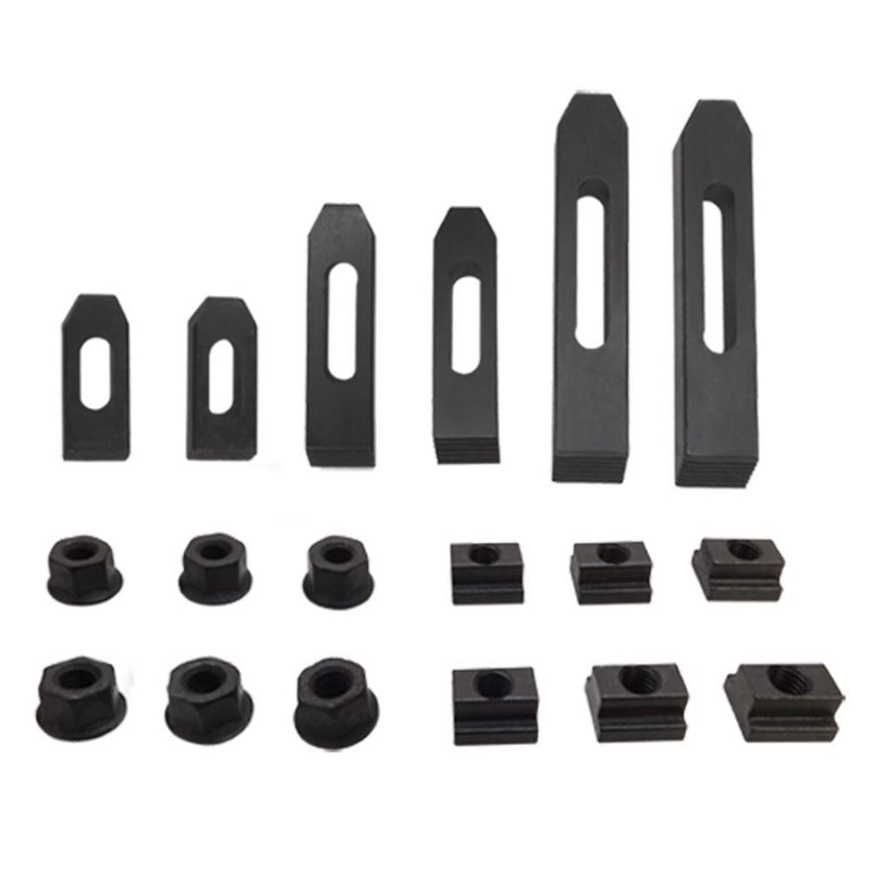 52 PC Clamping Kit T-Slot 1/2" End Clamp Flange Coupling Nut Step Block Set