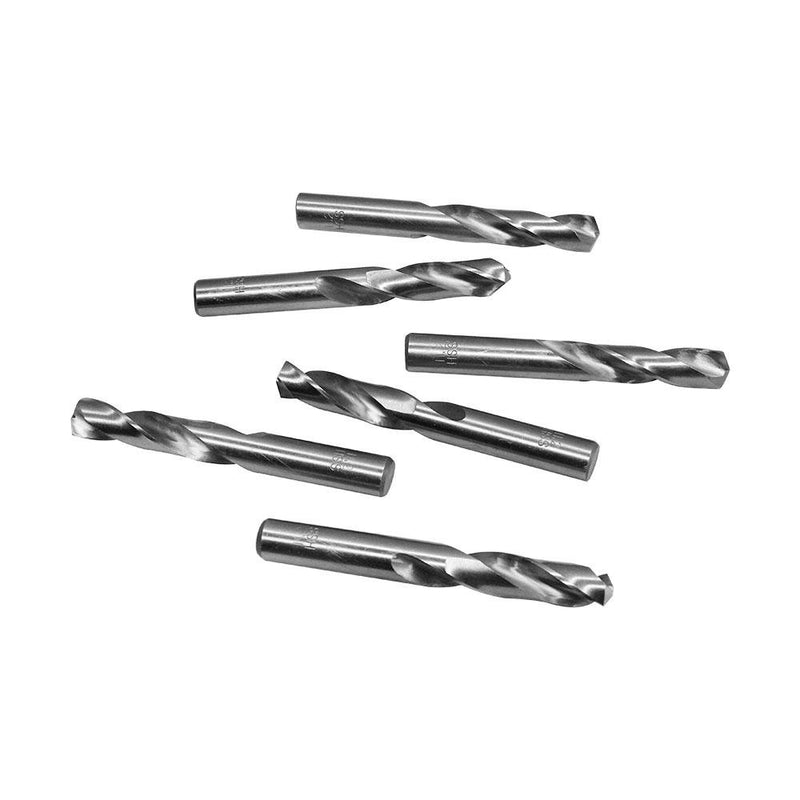 6 PC 12.5 mm Twist Straight Shank Flute Screw Machine Standard HSS Drill Bit For Metal Drilling