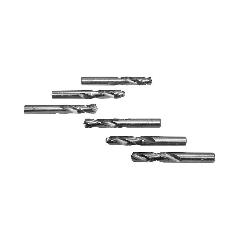 6 PC 9.8 mm Twist Straight Shank Flute Screw Machine Standard HSS Drill Bit For Metal Drilling