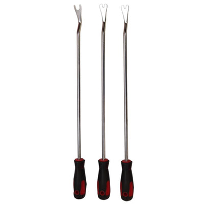 6 PC Door Panel Trim Removal Tool Set Dash Pry Bars U Notch Chrome Prying Bar
