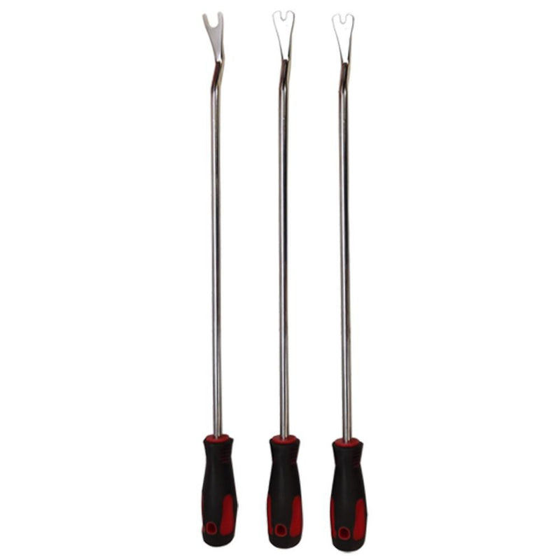 6 PC Door Panel Trim Removal Tool Set Dash Pry Bars U Notch Chrome Prying Bar