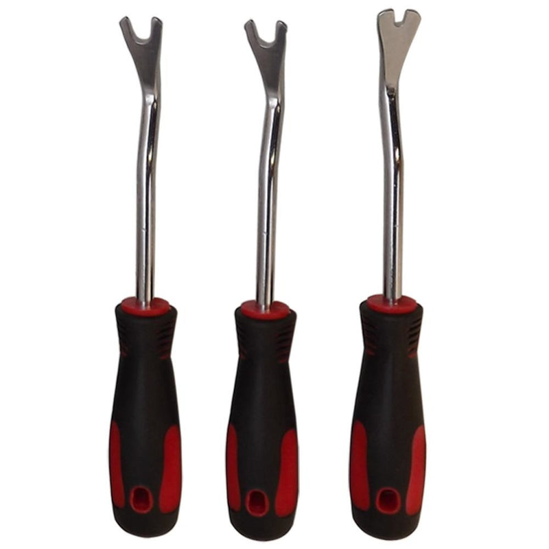 6 PC Door Panel Trim Removal Tool Set Dash Pry Bars U Notch Chrome Prying Bar