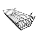 6 Pc Metal Wire Black Slatwall Gridwall Pegboard Large Double Sloping Basket Rack Fixture