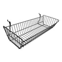 6 Pc Metal Wire Black Slatwall Gridwall Pegboard Large Double Sloping Basket Rack Fixture