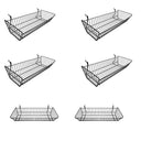 6 Pc Metal Wire Black Slatwall Gridwall Pegboard Large Double Sloping Basket Rack Fixture