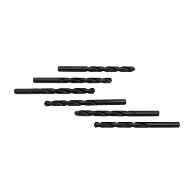 6 PC Straight Shank Drill Set 10mm Black Oxide Standard HSS Jobber Length Twist Drilling Tools