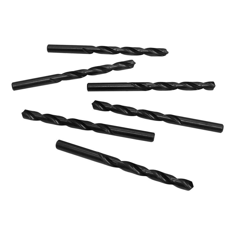 6 PC Straight Shank Drill Set 7.8mm Black Oxide Standard HSS Jobber Length Twist Drilling Tools