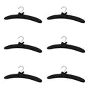 6 Pcs Smooth Satin Padded Hangers Black 15"L For Dress Lingerie Bridal Cloth Hanging