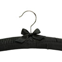 6 Pcs Smooth Satin Padded Hangers Black 15"L For Dress Lingerie Bridal Cloth Hanging