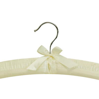 6 Pcs Smooth Satin Padded Hangers Ivory 15"L For Dress Lingerie Bridal Cloth Hanging