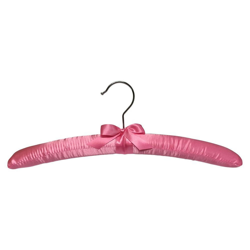 6 Pcs Smooth Satin Padded Hangers Pink 15"L For Dress Lingerie Bridal Cloth Hanging