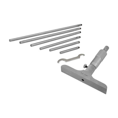 6 Tool Rods 0-6" Range Depth Micrometer Wide 4" Base Toolmaker Milling Machinist Gauge
