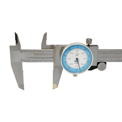 6'' Dial Caliper Gage Gauge Precision Measuring Tool Ruler Scale Read 0.01" 64th Fractional Stainless Steel