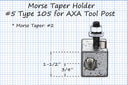 6-12" AXA #5 Quick Change Tool Post Holder #2 MT Morse Taper 250-105