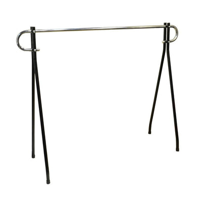 62" x 19 x 48" Single Bar Garment Rack Commercial Grade Clothing Rack, Black And Chrome Finish