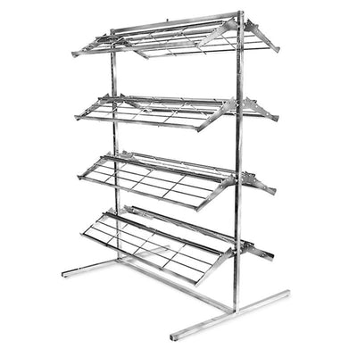 Chrome Finish 66"H x 48"W Double Sided Shoes Rack Fixture Closet Organizer, 8 Shelves