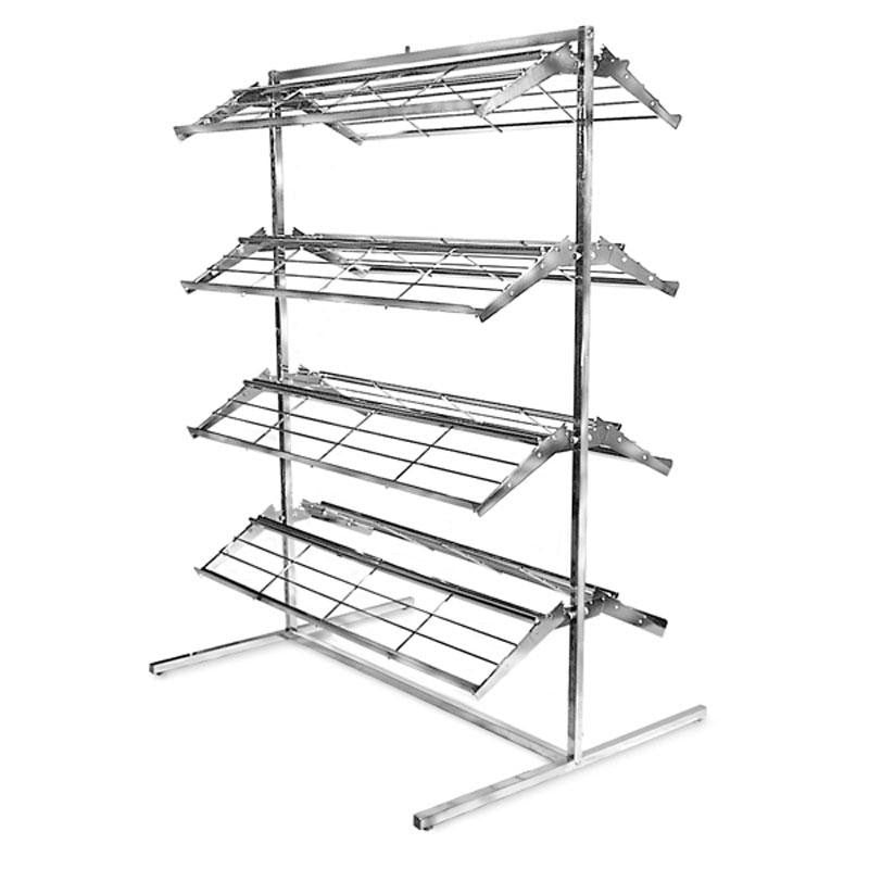 Chrome Finish 66"H x 48"W Double Sided Shoes Rack Fixture Closet Organizer, 8 Shelves