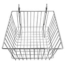 6Pc 12"x 12"x 8" Deep Basket Display Rack Chrome Metal Wire Slatwall Gridwall Pegboard